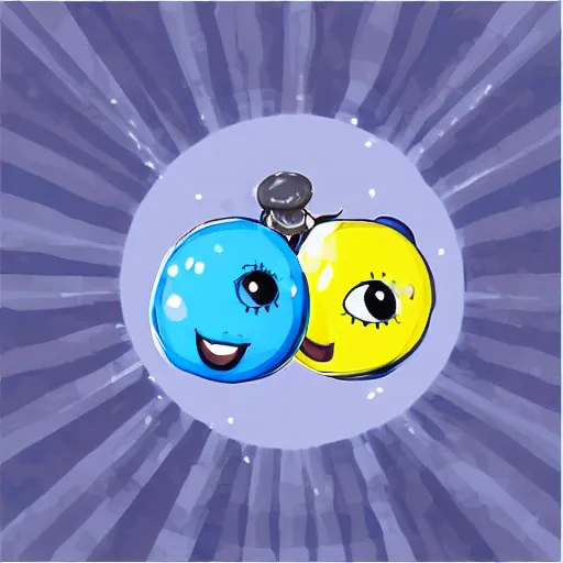 Prompt: the most cutest adorable happy picture of a blue ball, key hole on blue ball, chibi style, adorably cute, enhanched, deviant adoptable, digital art Emoji collection