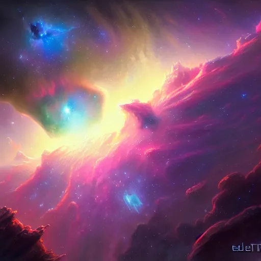 Image similar to a vast and beautiful nebula by tyler edlin