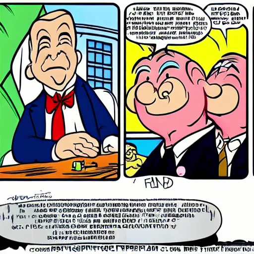 Image similar to cartoon character of Benjamin netanyahu. by Carl Barks, comics cartoon, portrait