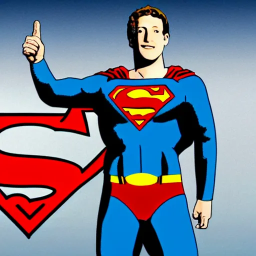 Image similar to mark zuckerberg as superman