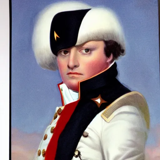 Image similar to starfleet uniform, portrait of napoleon bonaparte in starfleet uniform