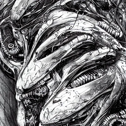 Image similar to birthing pod by tsutomu nihei, inked, minute details, desolation, hyper realistic, cosmic horror, biomechanical, beautiful