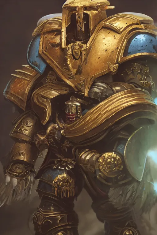 Image similar to armor portrait heros warhammer 4 0 k horus heresy fanart - the primarchs emperor by johannes helgeson animated with vfx concept artist & illustrator global illumination ray tracing hdr fanart arstation zbrush central hardmesh 8 k octane renderer comics stylized