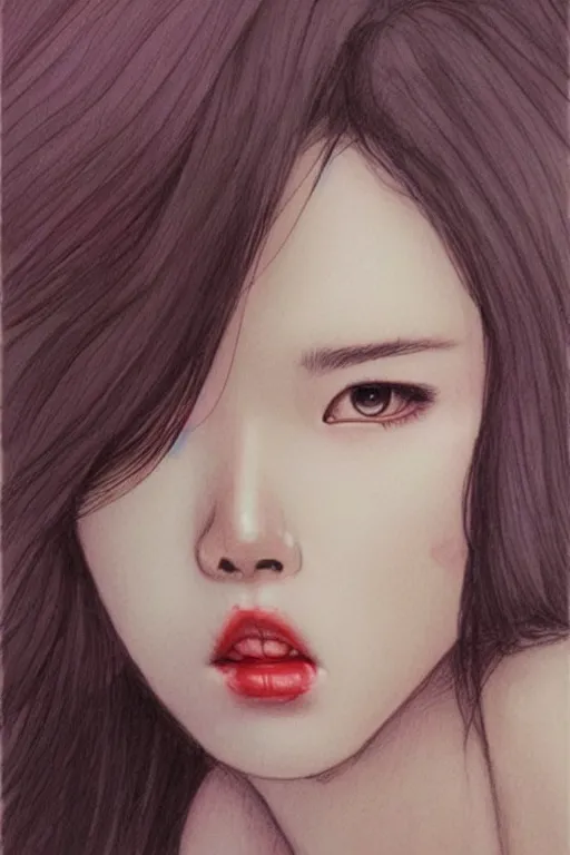 Prompt: need you here baby, realistic, sketch and art by jacqueline e, color by bo feng lin
