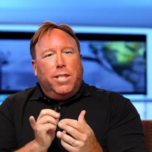 Prompt: alex jones eating a tuna