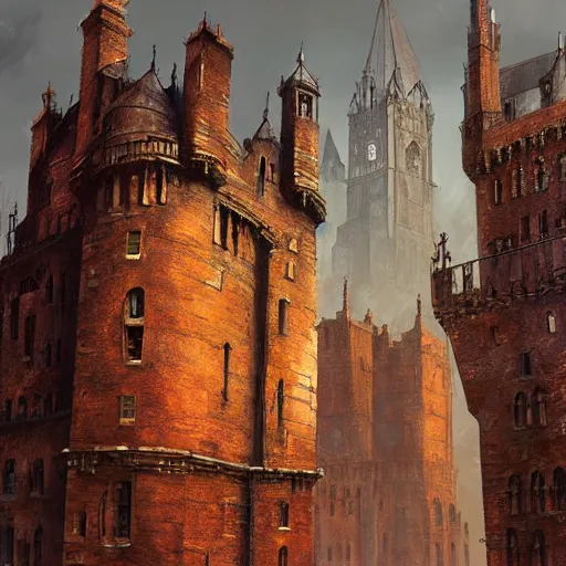 Image similar to a face made of Edinburgh buildings, castle, Georgian architecture, (bloodborne), by Ian McQue, by Ted Nasmith, golden hour, gothic architecture