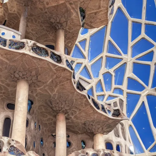 Prompt: Liminal space in outer space building by architect Antoni Gaudí, colorized