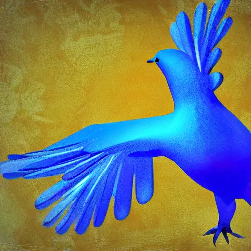 Image similar to An electric blue dove. Colourful. High detail. Unreal 5. God. digital art