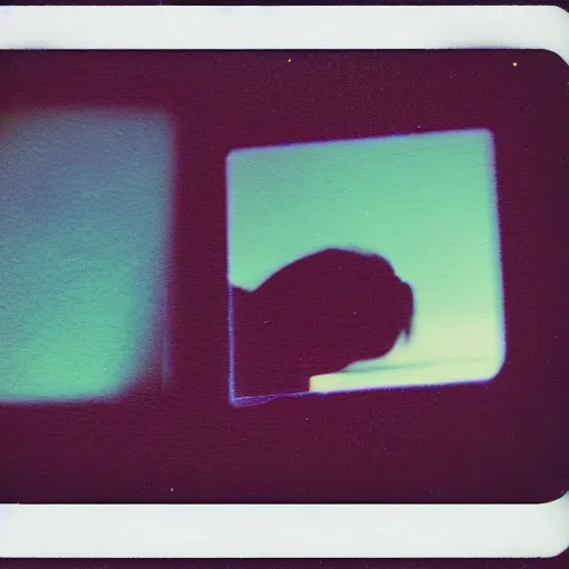 Prompt: polaroid of a cute dream, reflection, double exposure, glitch, gradient