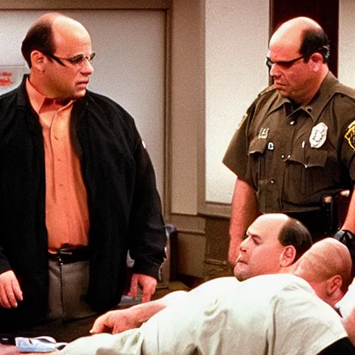 Image similar to George Costanza on law and order special victims unit being arrested