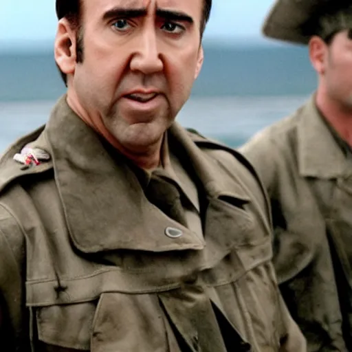 Prompt: Nicolas Cage starring in Saving private Ryan