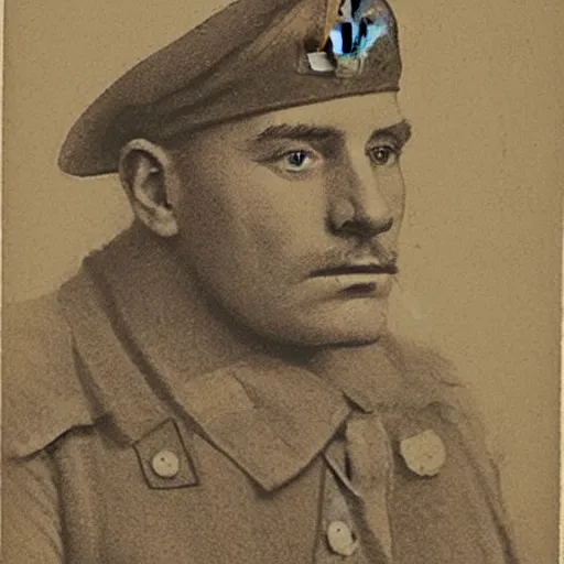 Image similar to portrait still of a ww 1 army surgeon, by maurice sendak,