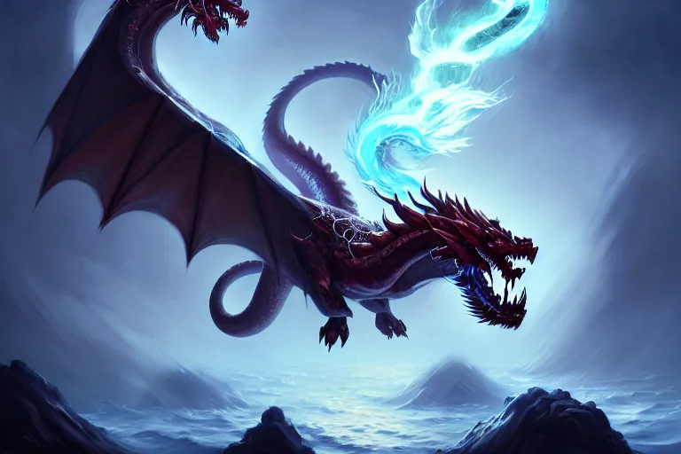 Image similar to [ important ] amazing portrait of the cloud serpent dragon of thunder ], hearthstone splash art, deiv calviz, splash art, natural light, elegant, intricate, fantasy, atmospheric lighting, by greg rutkowski, hearthstone splash art, hd wallpaper, ultra high details, cinematic composition, professional master piece made in one year