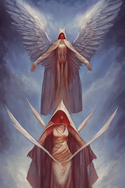 Prompt: pyramidhead as an angel by petermohrbacher