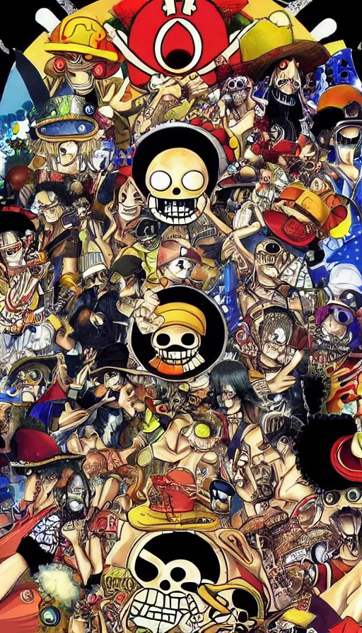 Image similar to techno artwork, from one piece