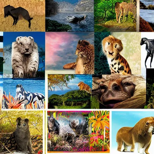 Image similar to Magazine collage creating a beautiful scene of the animal kingdom