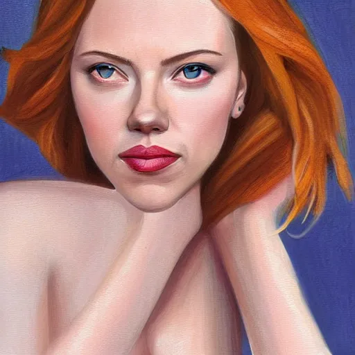 Image similar to portrait of scarlett johansson or emma stone by greg ruthkowski