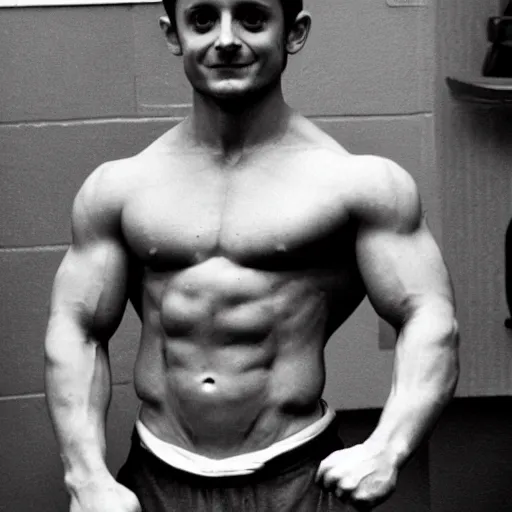 Image similar to elijah wood as a body builder