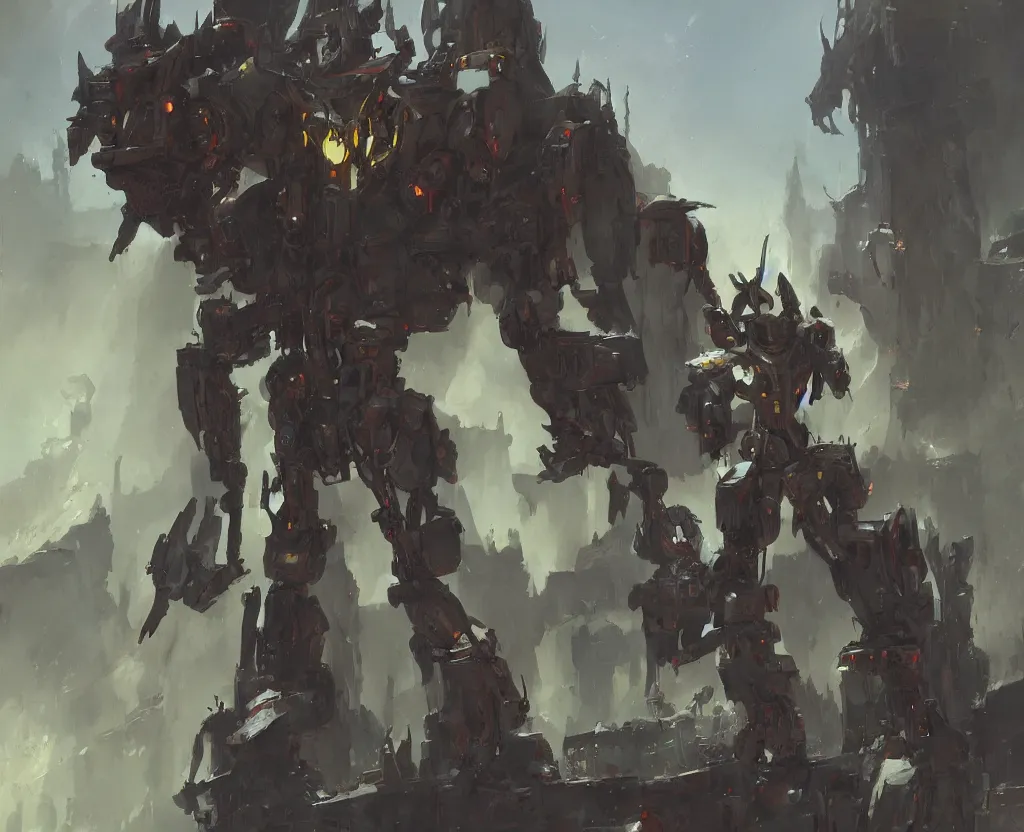 Image similar to anubis as a mech warrior, concept art by theo prins