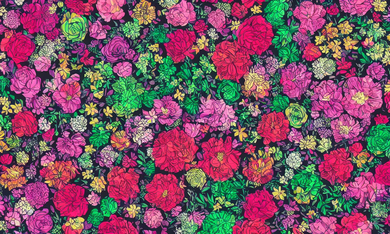 Image similar to Flatlay flower pattern, epic, detailed, 4k, realistic, trending on artstation