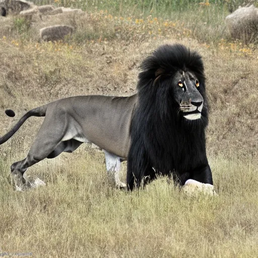 Image similar to ultra realistic photograph from a black lion