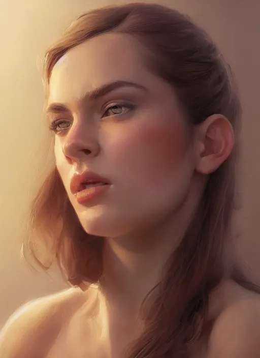 Image similar to portrait of a gorgeous young woman in the style of stefan kostic, artstation, concept art, realistic photo, sharp focus, 8k high definition, insanely detailed, intricate, elegant