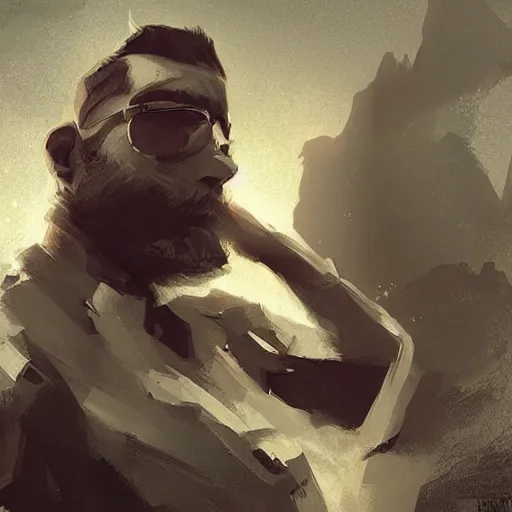 Prompt: an image of kaiser posing in a cool position while having a beard by greg rutkowski