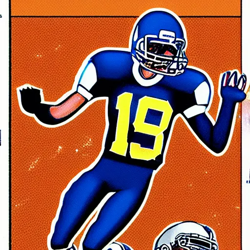 Prompt: An illustration of the last boss of pro football in a Sega Genesis instruction manual