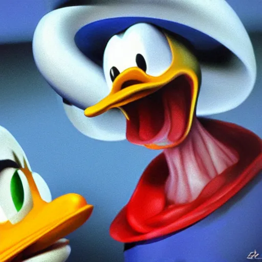 Image similar to donald duck and the xenomorph, real life, photorealistic, 3 d