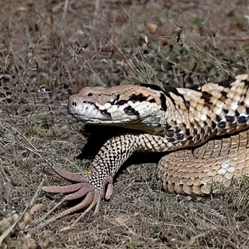 Image similar to rattlesnake and hawk hybrid mutant animal