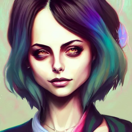 Image similar to a portrait of a beautiful willa holland as a punk, art by lois van baarle and loish and ross tran and rossdraws and sam yang and samdoesarts and artgerm, digital art, highly detailed, intricate, sharp focus, trending on artstation hq, deviantart, unreal engine 5, 4 k uhd image