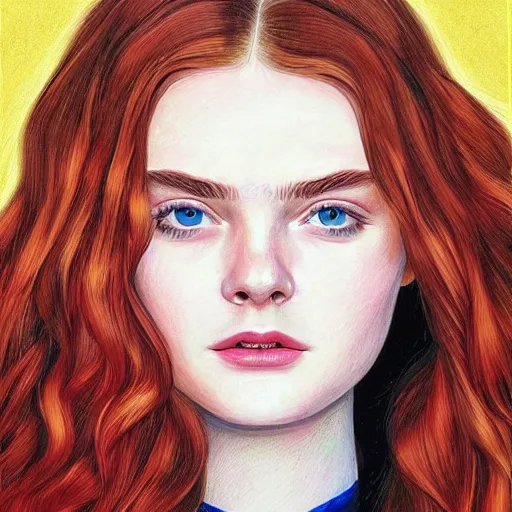 professional painting of Elle Fanning in the style of | Stable ...