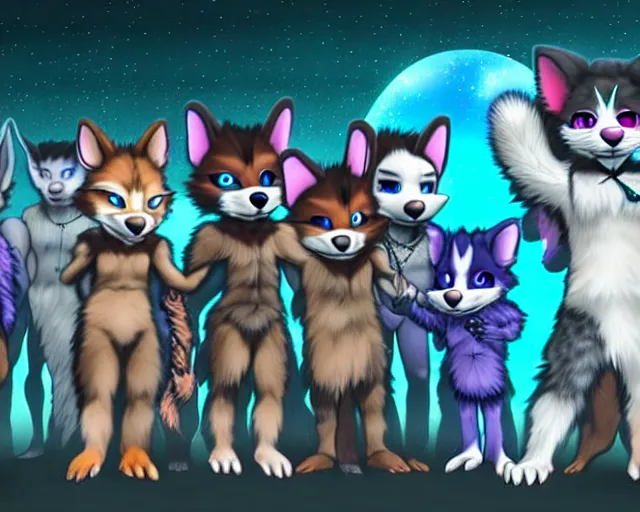 Prompt: high - resolution photograph from a nanopunk era furry fandom convention ( midwest furfest 2 0 4 7 ), taking place after the genetic revolution and singularity. photorealistic.