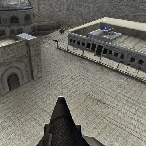 Prompt: Dome of the Rock in Counter Strike 1.6