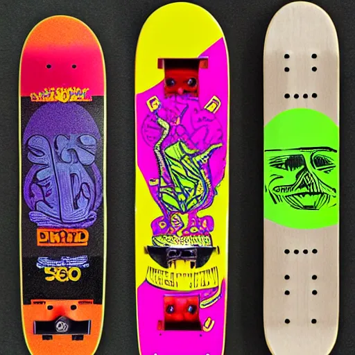 Image similar to 8 0's skateboard culture based psychedelic color combinations