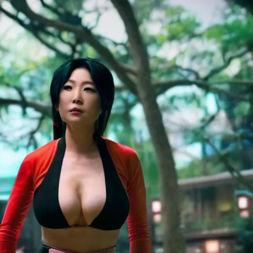 Image similar to Still of Mai Shiranui in the movie Shang-Chi, full body, bokeh, cinematic lighting, 4k