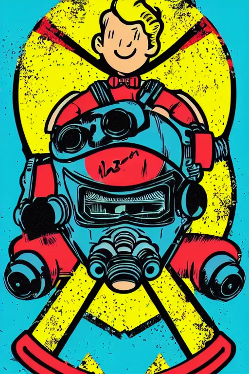 Image similar to fallout 7 6 retro futurist illustration art by butcher billy, sticker, colorful, illustration, highly detailed, simple, smooth and clean vector curves, no jagged lines, vector art, smooth andy warhol style