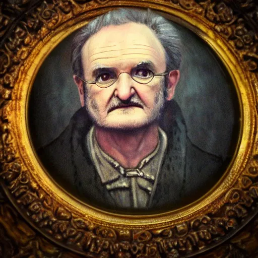 Image similar to grainpunk sacred detailed portrait of jim broadbent