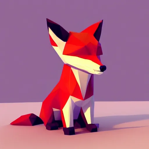 Prompt: fox low poly 3 d render trending on artstation
