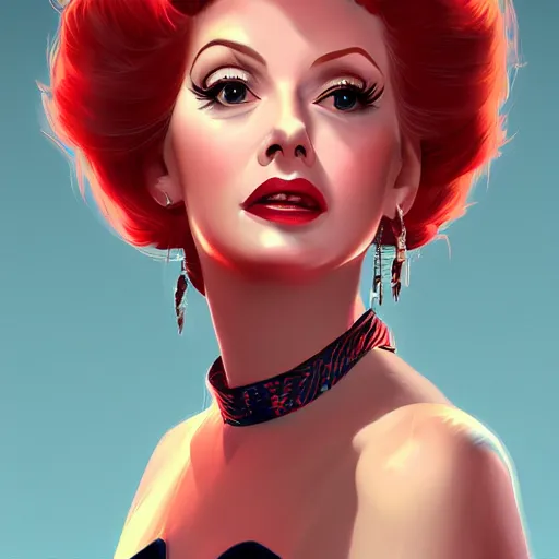 Prompt: portrait of lucille ball, digital painting, 4k, anime key visual, artstation, kuvshinov ilya