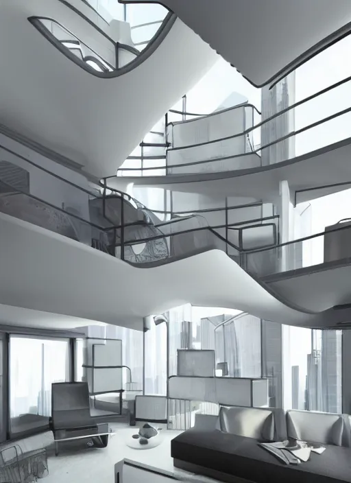 Image similar to futuristic apartment in the style of Claesz Pieter