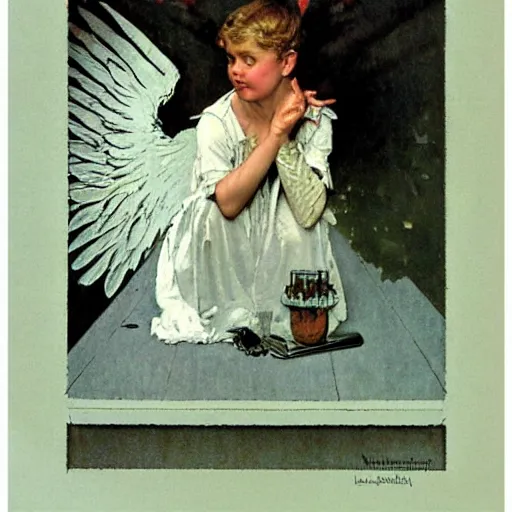 Image similar to angel by norman rockwell
