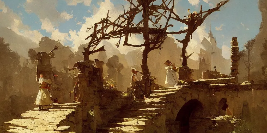 Image similar to gorgeous Carl Spitzweg painting, artstation