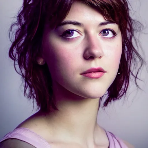 Image similar to a masterpiece portrait photo of a beautiful young woman who looks like a manic pixie dream girl mary elizabeth winstead, symmetrical face