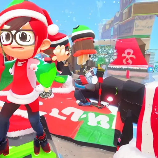 Image similar to Splatoon 3 Christmas event outfit