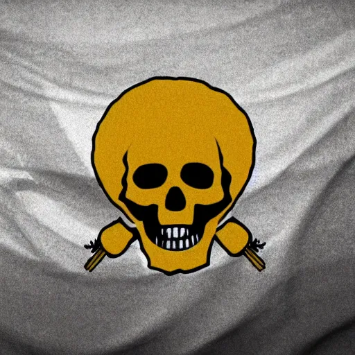 Image similar to Flag of uruguay with a skull instead of a sun