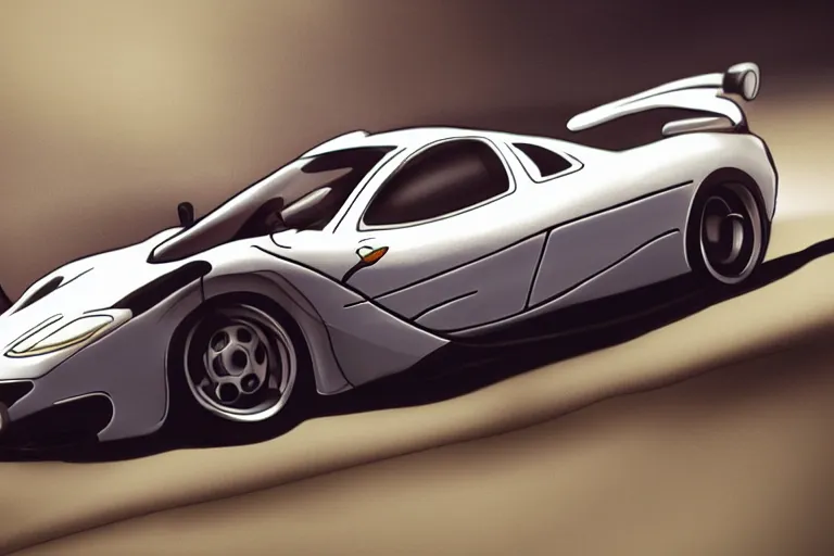 Image similar to cute cartoon baby McLaren F1, 8k,