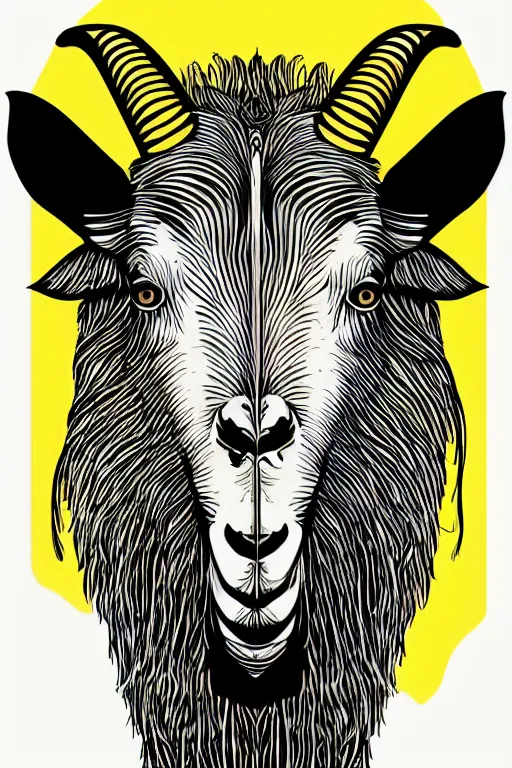 Image similar to Portrait of a goat that is a drug dealer, sticker, andromorphic, colorful, illustration, highly detailed, simple, smooth and clean vector curves, no jagged lines, vector art, smooth