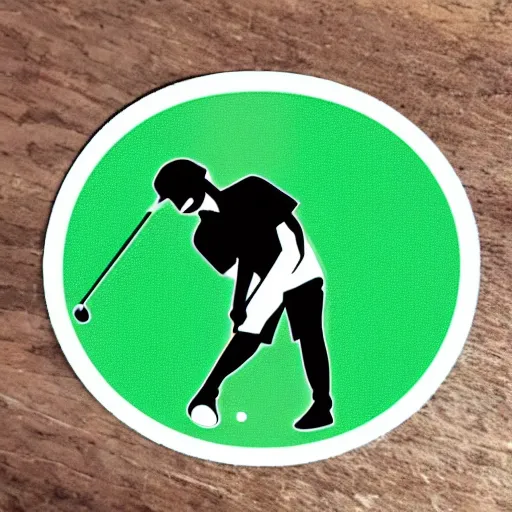 Prompt: die cut sticker of chibi anime cute golf player