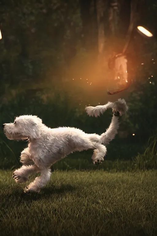 Image similar to funny dog tries to catch its own tail. realistic, refined, detailed, cinematic lighting, unreal engine, 8 k, hd extremely detailed. 4 k. award winning. ultra realistic photo.